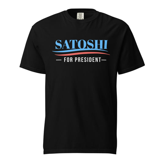 Satoshi for president heavyweight t-shirt