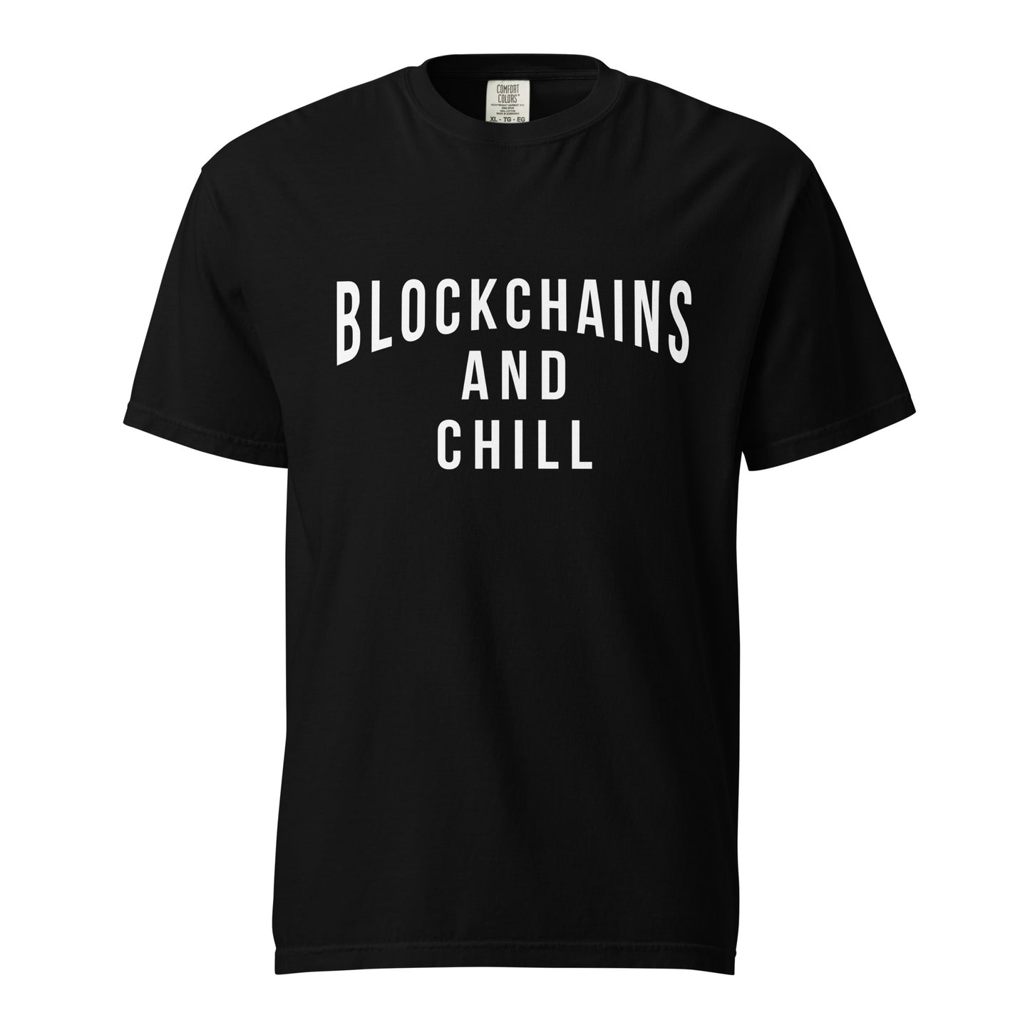 Blockchains and chill heavyweight t-shirt